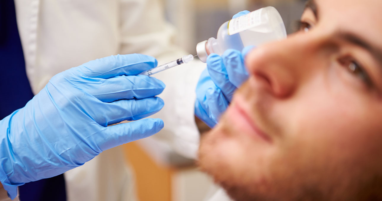 man getting botox